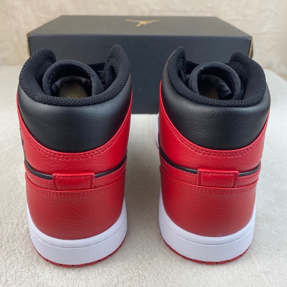 Nike Air Jordan 1 Mid Banned Black Red - Picture 4 of 6